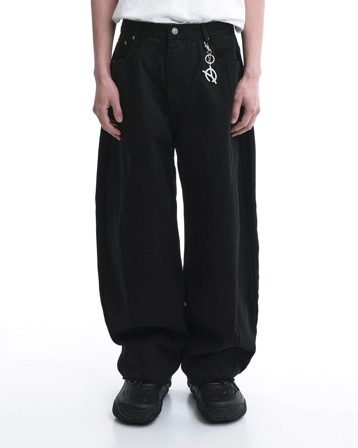 ★OY★VELVET DENIM WIDE STITCH VOLUME PANTS - BLACK★正規品 OY (오와이) Ι OPENYARD
